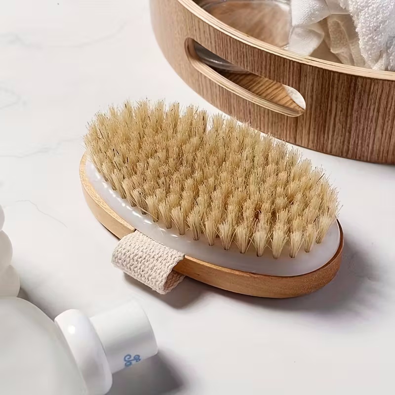 Wooden Bristle Body Brush Natu - Skincare B Erl ulasan dan harga